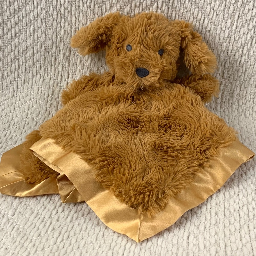 Cloud‎ Island Puppy Lovey Security Blanket Unisex OS Brown Dog Plush Satin Trim